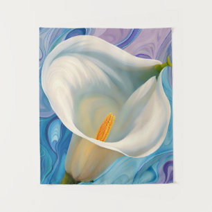 White Calla Lily in style of Georgia O'Keeffe Tapestry