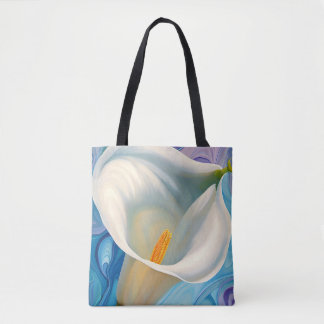 White Calla Lily in style of Georgia O'Keeffe Tote Bag