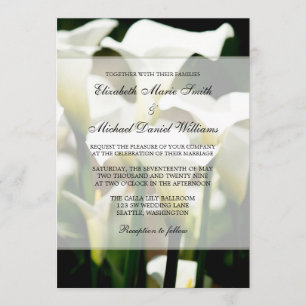 White Calla Lily Wedding Invitation