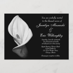 white calla lily wedding invitation
