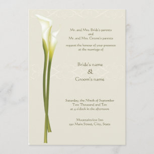 White Calla Lily Wedding Invitation