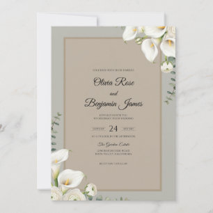 White Calla Lily Wedding Invitation