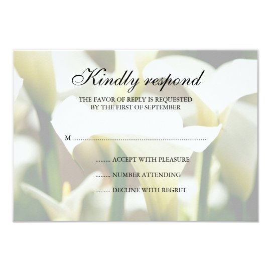 White Calla Lily Wedding Response Card