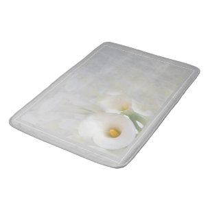  White Calla Lily with Foliage  Bath Mat