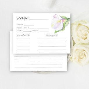 White calla - Recipe card