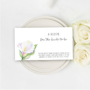 White calla - Recipe for the bride-to-be Enclosure Card