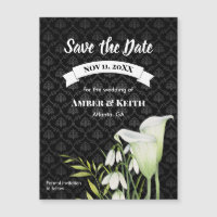 White Calla Snowdrops Wedding Save The Date