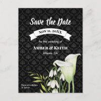 White Calla Snowdrops Wedding Save The Date