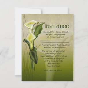 White Calla Wedding Invitation