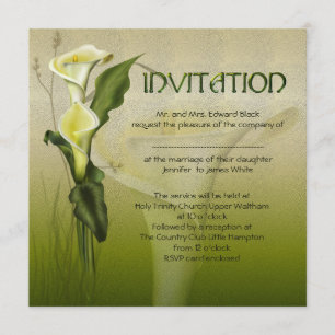 White Calla Wedding Suite Invitation