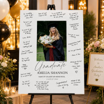 White Calligraphy Photo Graduation Guest Signature