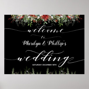 White Calligraphy Welcome Wedding Holiday Poster