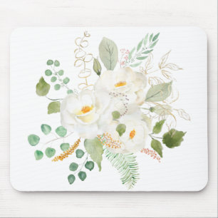 white camelia flowers arrangement mouse mat
