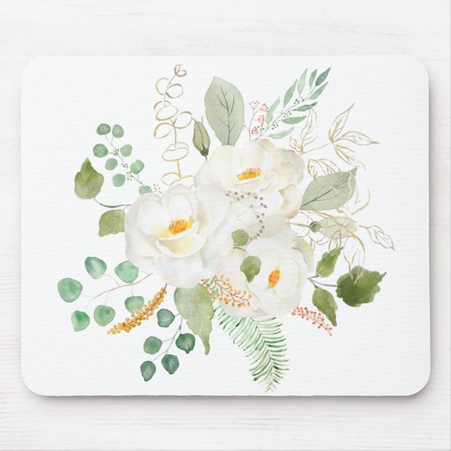 white camelia flowers arrangement mouse mat (Front)