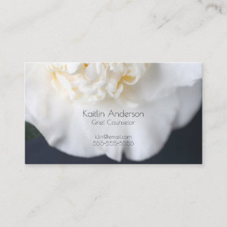 White camellia flower business card