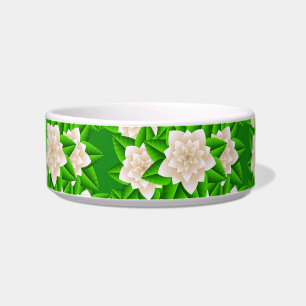 White Camellias and Green Leaves Bowl