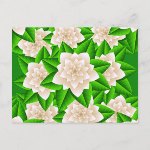 White Camellias and Green Leaves Postcard