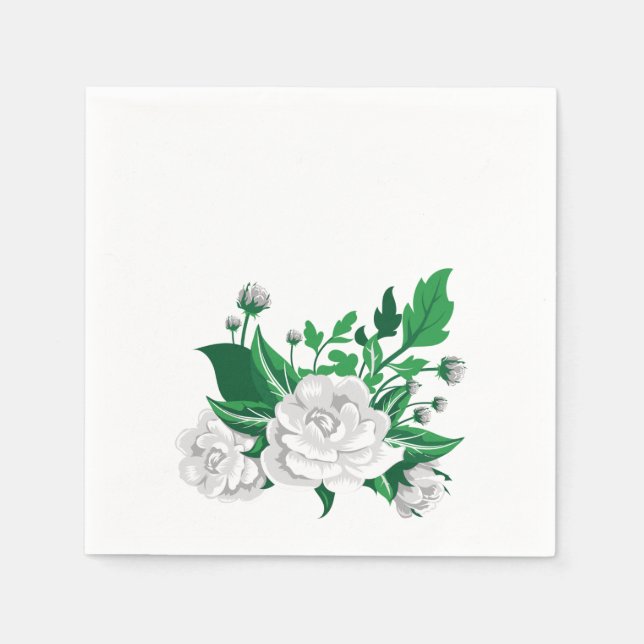 White Camellias Napkin (Front)
