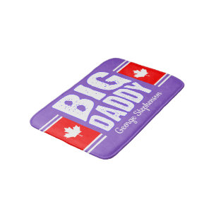 White Canada Maple with White Text on Your Colour Bath Mat