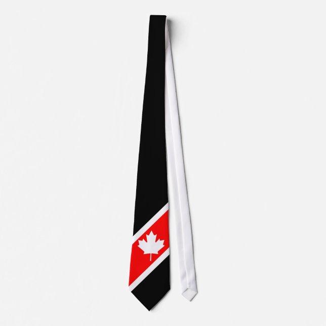 White Canadian Maple on Red White and Black Tie (Front)