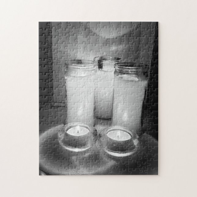 white candles original still life photography  jigsaw puzzle (Vertical)