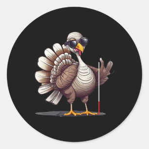 White Cane Awareness Thanksgiving Coms Orientation Classic Round Sticker