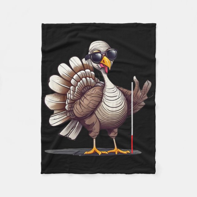 White Cane Awareness Thanksgiving Coms Orientation Fleece Blanket (Front)