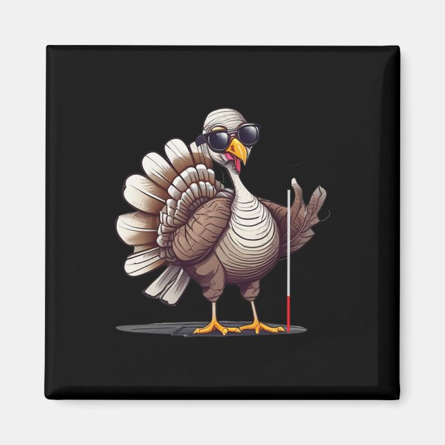 White Cane Awareness Thanksgiving Coms Orientation Magnet (Front)