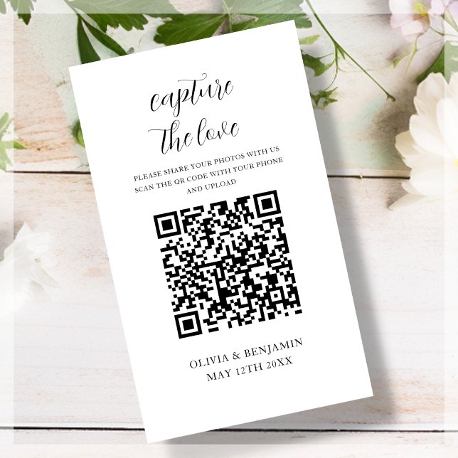 White | Capture The Love QR Code Enclosure Card (Creator Uploaded)