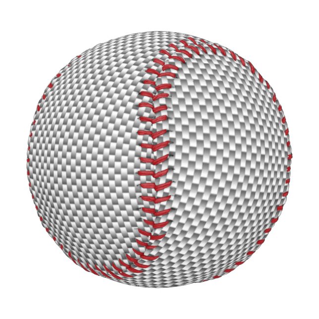 White Carbon Fibre Style Print Baseball (Angled)