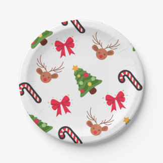 White cardboard Christmas plate