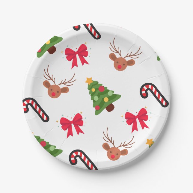 White cardboard Christmas plate (Front)
