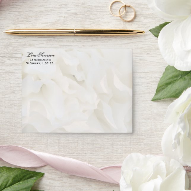 White Carnation Floral Envelopes (Wedding)