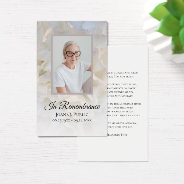 White Carnation Floral Funeral Memorial Prayer (Desk)