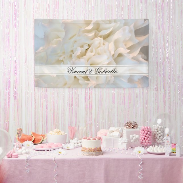 White Carnation Floral Wedding Banner (Party)