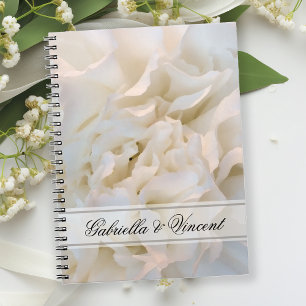White Carnation Floral Wedding Notebook