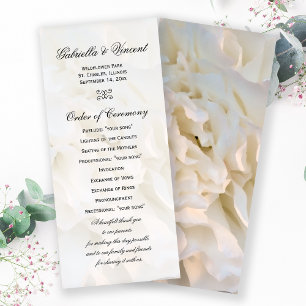 White Carnation Floral Wedding Program Programme