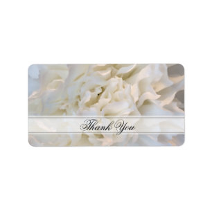 White Carnation Floral Wedding Thank You Favour Ta Label