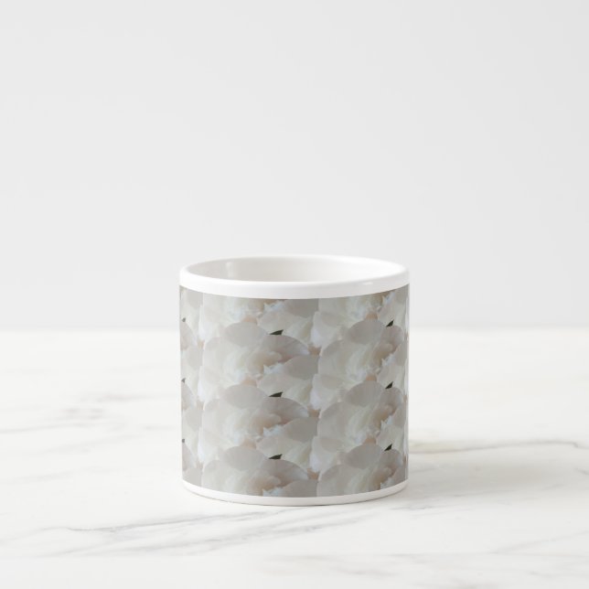White Carnation - Modern Floral Design Espresso Cup (Front)