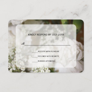 White Carnations & Baby's Breath RSVP