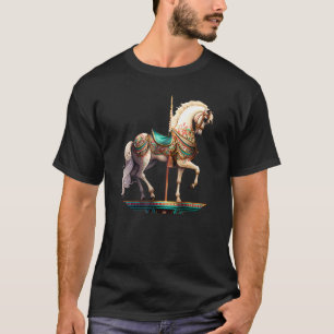 White Carousel Horse T-Shirt
