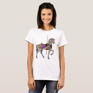 White Carousel Horse T-Shirt