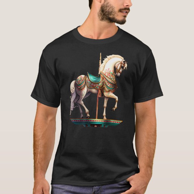 White Carousel Horse T-Shirt (Front)