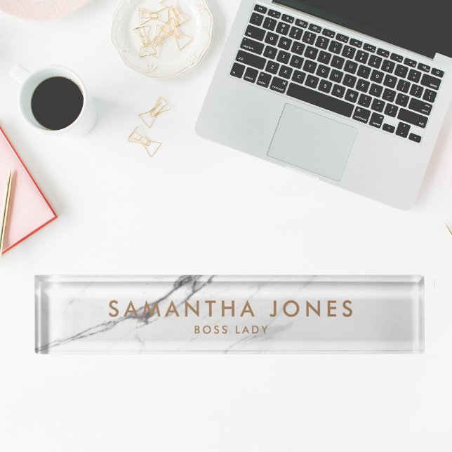 White Carrara Marble Classic Personalised  Nameplate (White Carrara Marble Classic Personalised Nameplate
)