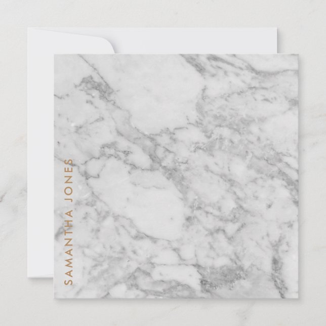 White Carrara Marble Gold Classic Personalised (Front)