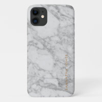White Carrara Marble Gold Classic Personalised