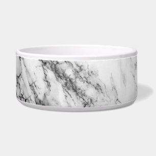 White Carrara Marble Pet Bowl