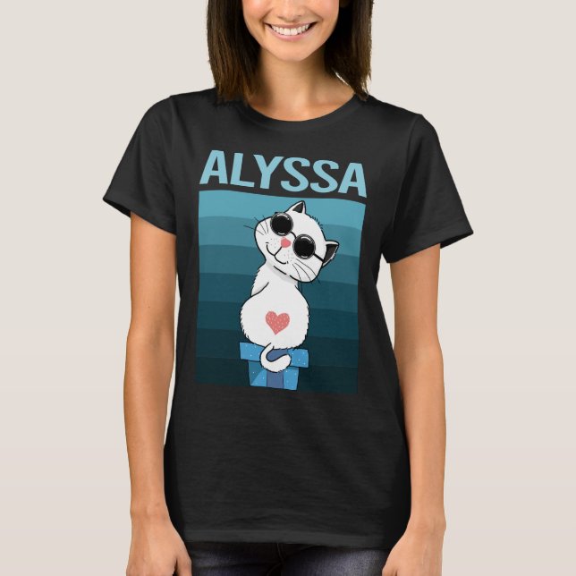 White Cat - Alyssa Name T-Shirt (Front)