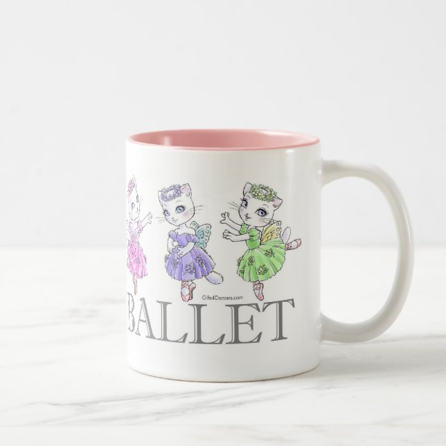 White Cat Ballerina Mug (Right)