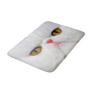 White Cat Bath Mat